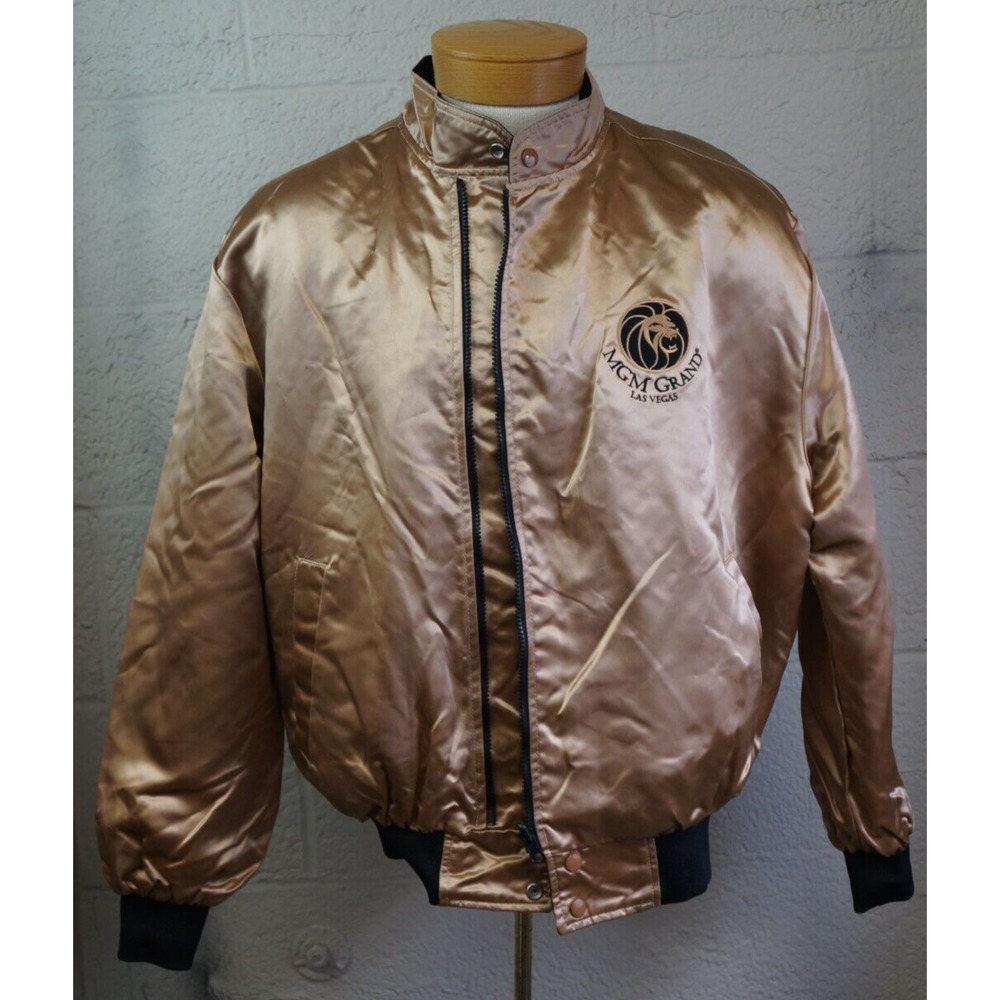 Vtg 2001 Studio 54 Satin Reversible Jacket MGM Grand Casino Vegas Men size Large